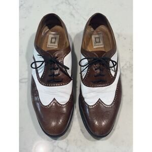 Magnanni Vintage Spectator Shoes 13 M Brown White Oxford Wingtip Leather
